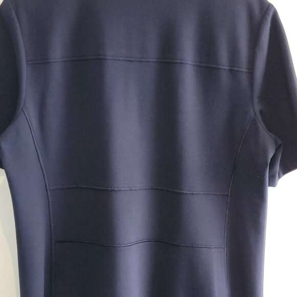 Lafayette 148 New York Demi Punto Milano Zip-Up Dress Navy Blue Size XL - Picture 6 of 11